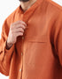 Linen shirt with front pocket
